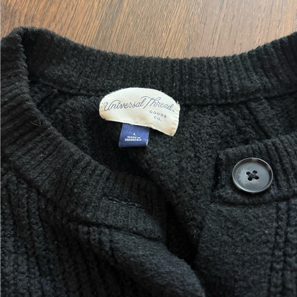 Universal Thread Black Ribbed Cardigan - Picture 2 of 2